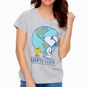 Snoopy T-Shirt Heather Grey Earth Tee Size Small